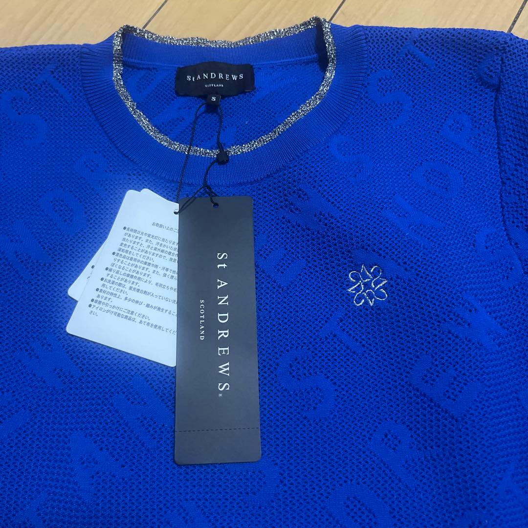 St ANDREWS 青 ニットセーター S
