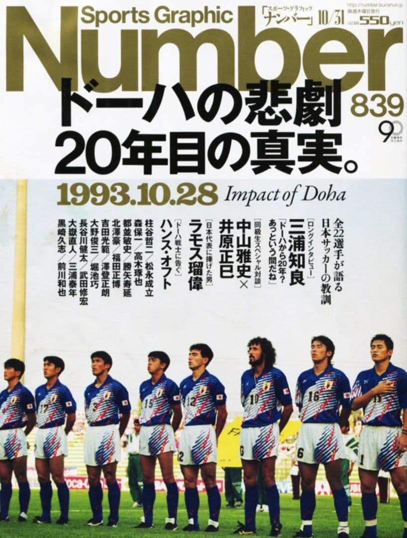 ヒ*ソ様 日本代表ユニフォーム ドーハモデル ラモス瑠偉 #10 新品未使用タグ