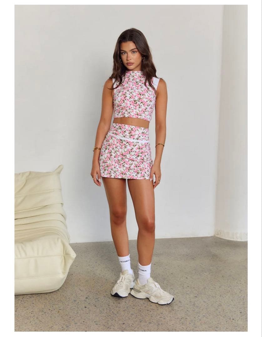 花柄 ミニスカート（インパンツ付き）