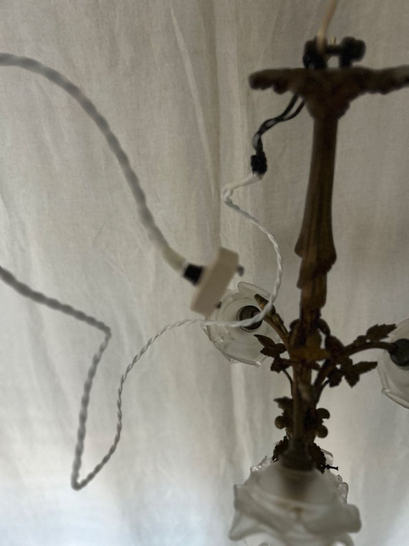 フランスアンティーク ローズリボンランプ