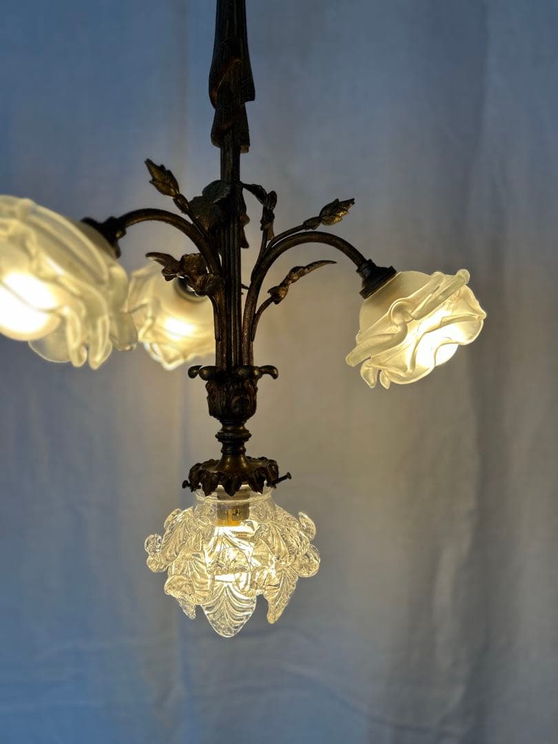 フランスアンティーク ローズリボンランプ