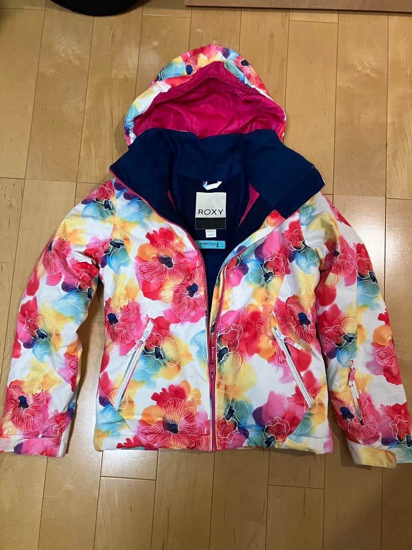 ROXY キッズ スノーウェア上下セット 130cm-140cm※グローブ付