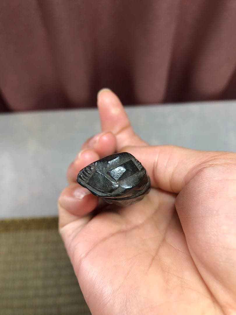 明治時代根付、仙人沉香 木彫