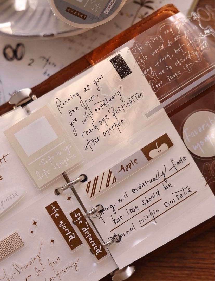 PET 随想笔记 ダイカット加工 4.5cm×6m 海外マスキングテープ　英字