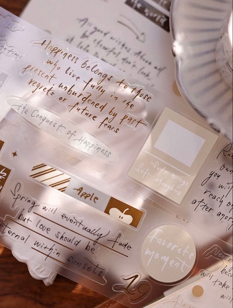 PET 随想笔记 ダイカット加工 4.5cm×6m 海外マスキングテープ　英字