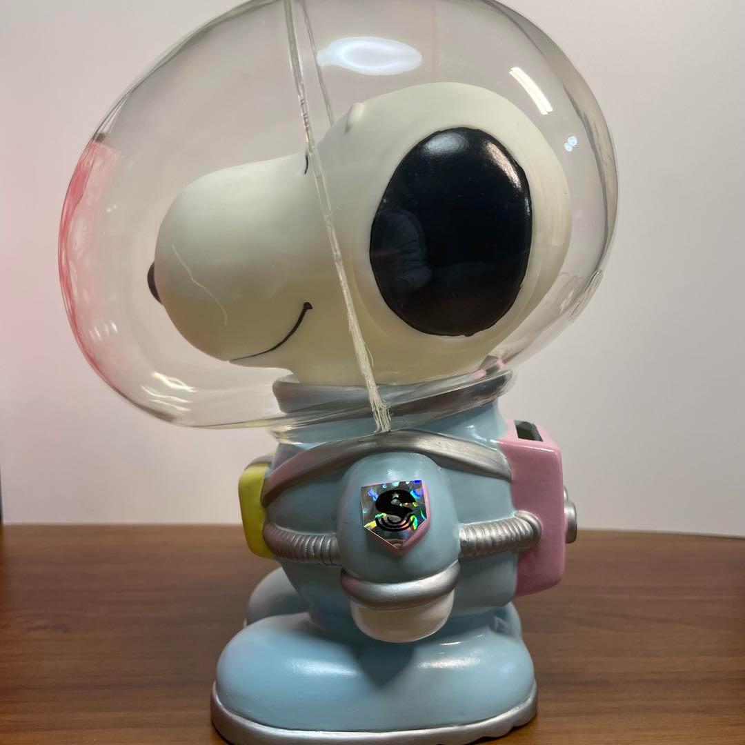 【未使用/廃盤】宇宙服スヌーピー ソフビ レトロ 貯金箱 箱付き
