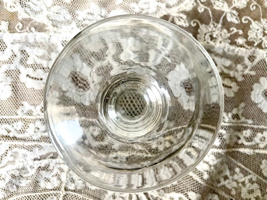 19世紀手吹きガラスの脚付コンフィチュールグラス　フランスアンティーク　クープ