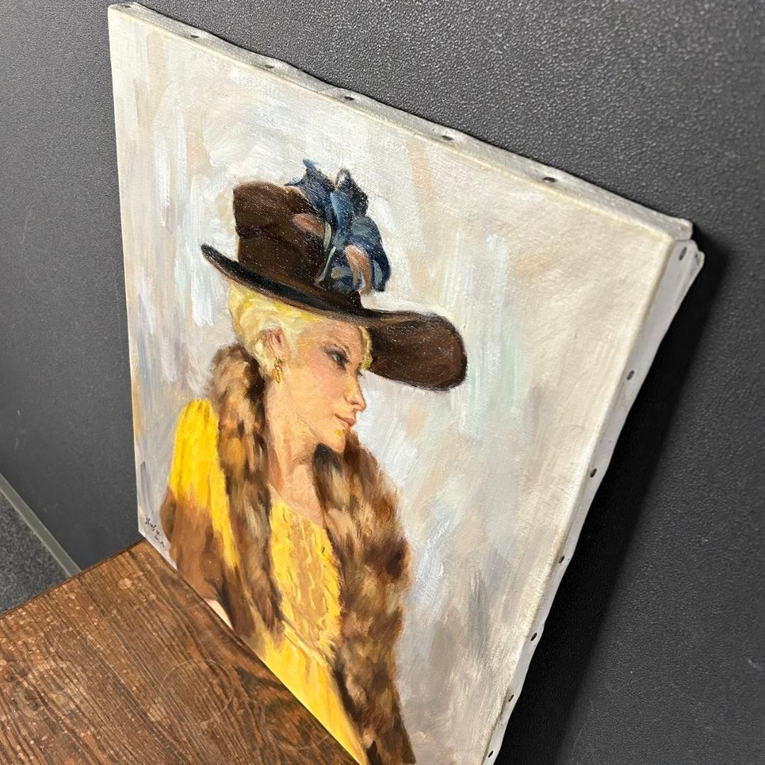 菅沼金六「プラチナムブロンド」油絵 油彩画 直筆サイン入り F10 女性像