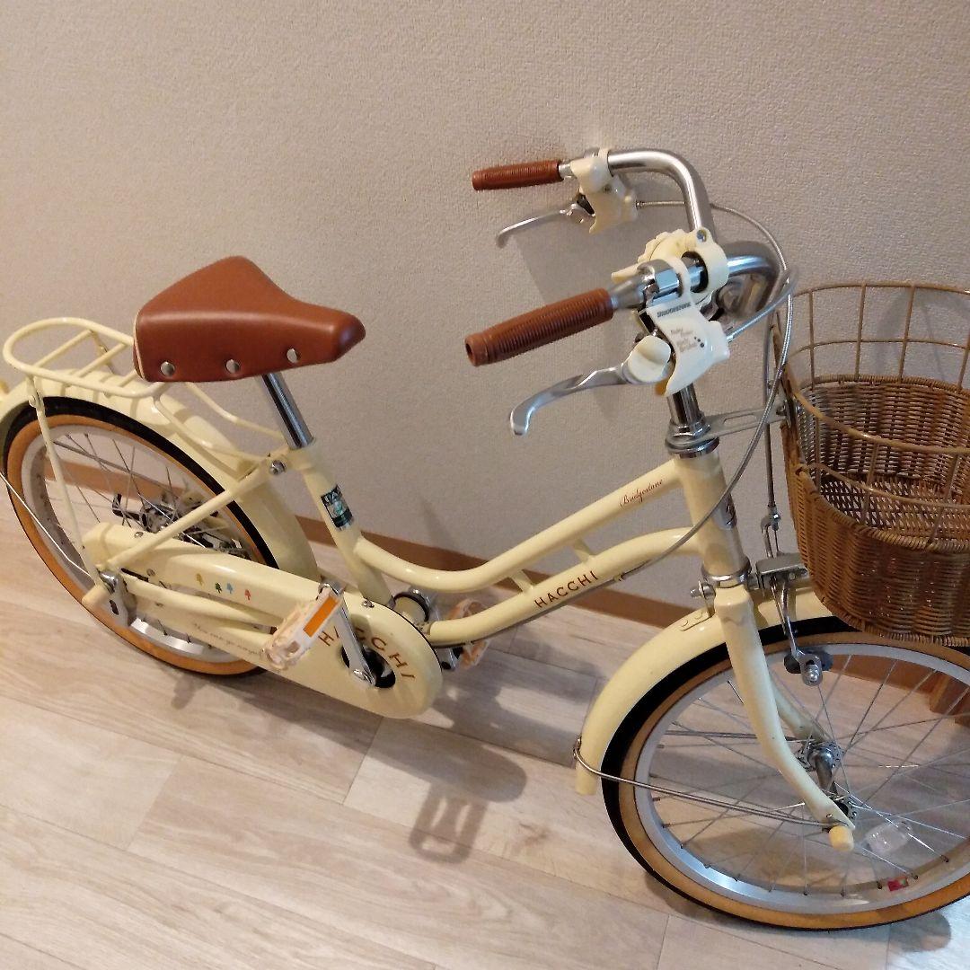 HACCHI 幼児用自転車 クリーム色 前カゴ付き