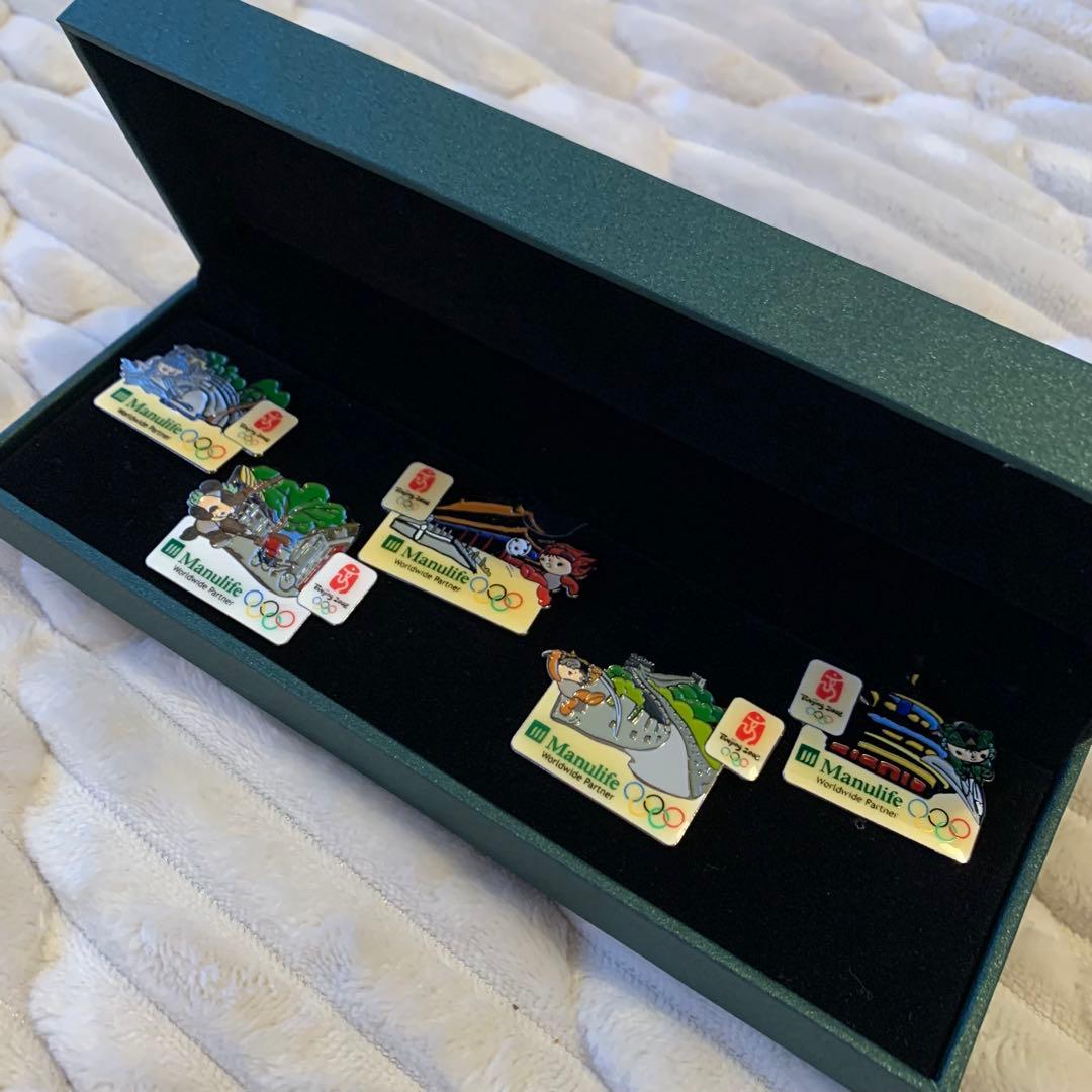 北京オリンピック マニュライフ生命 ピンバッチ 5個 激レア出品