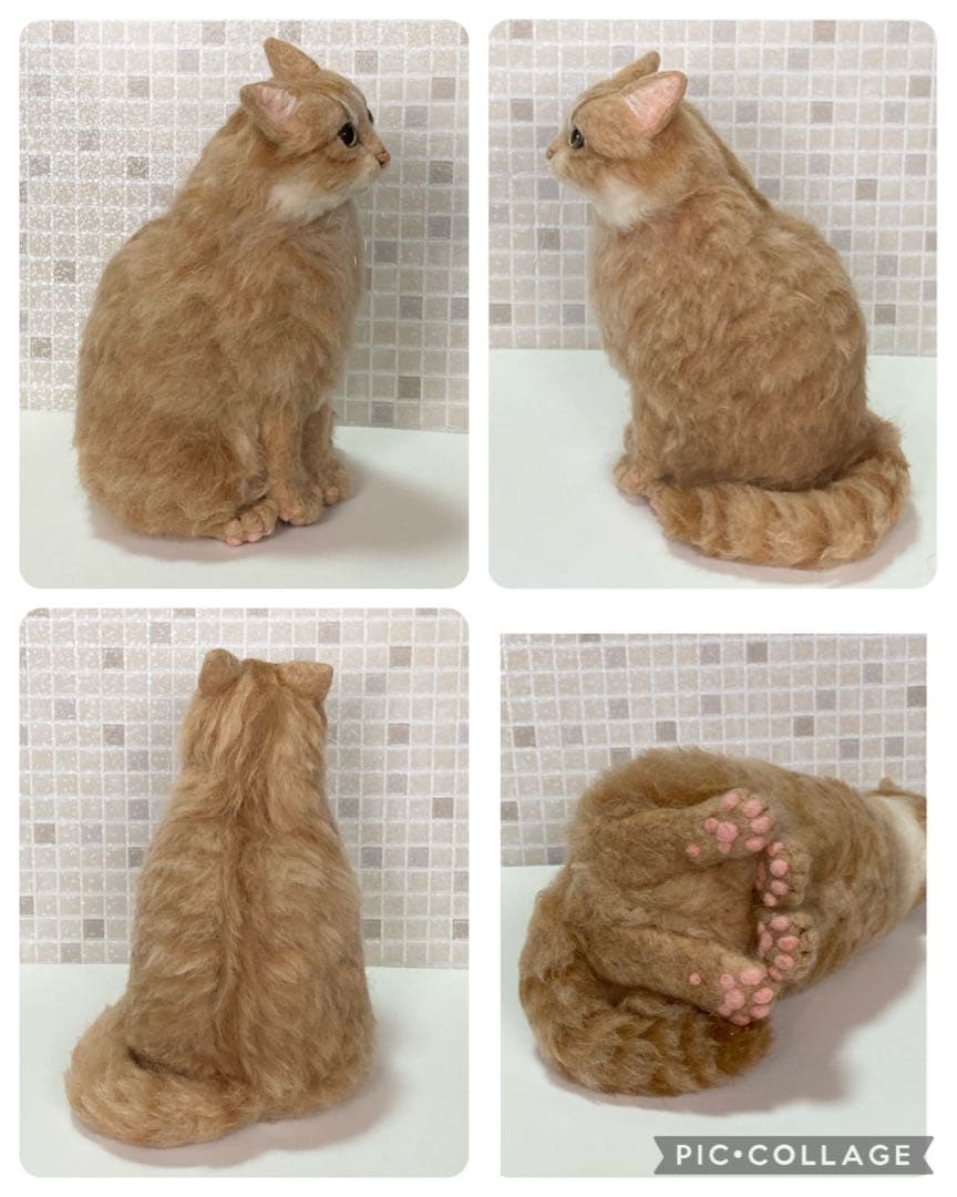羊毛フェルト 猫 サンプルページ 茶トラ キジトラ クリーム色 ペットロス