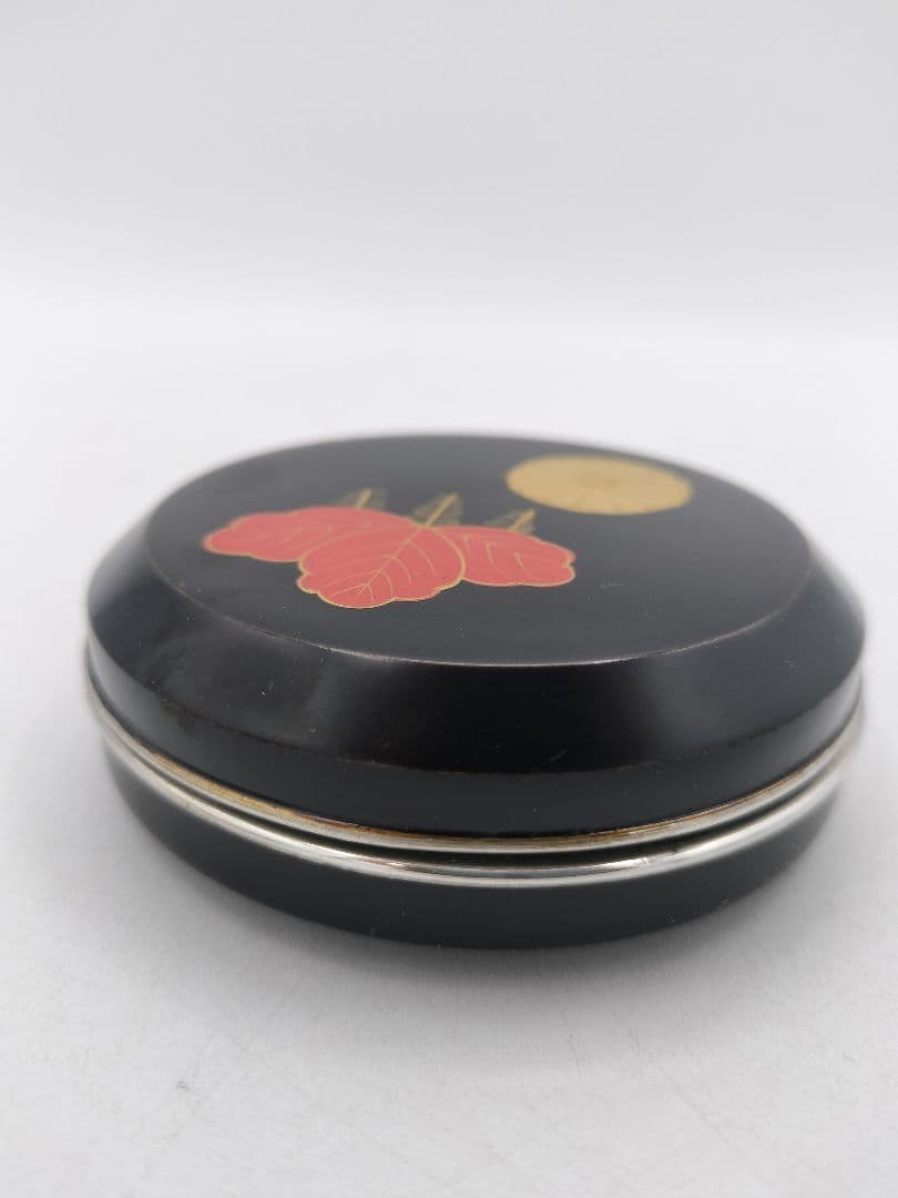 c863 香合 高台寺蒔絵 海仙在判 岡本湯斉　木箱 茶道具 古物