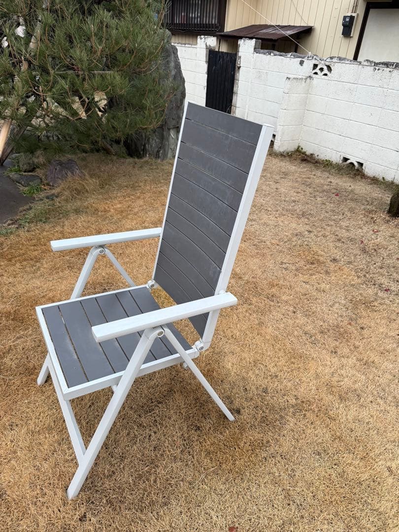 折りたたみ式 アウトドアチェア グレー4脚セット
