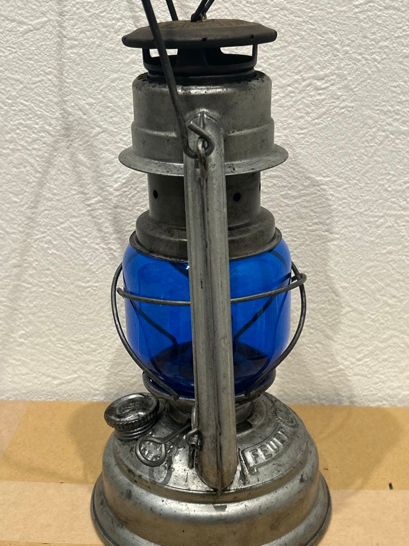 希少☆ヴィンテージ　フュアーハンドランタン　青ホヤ　純正品
