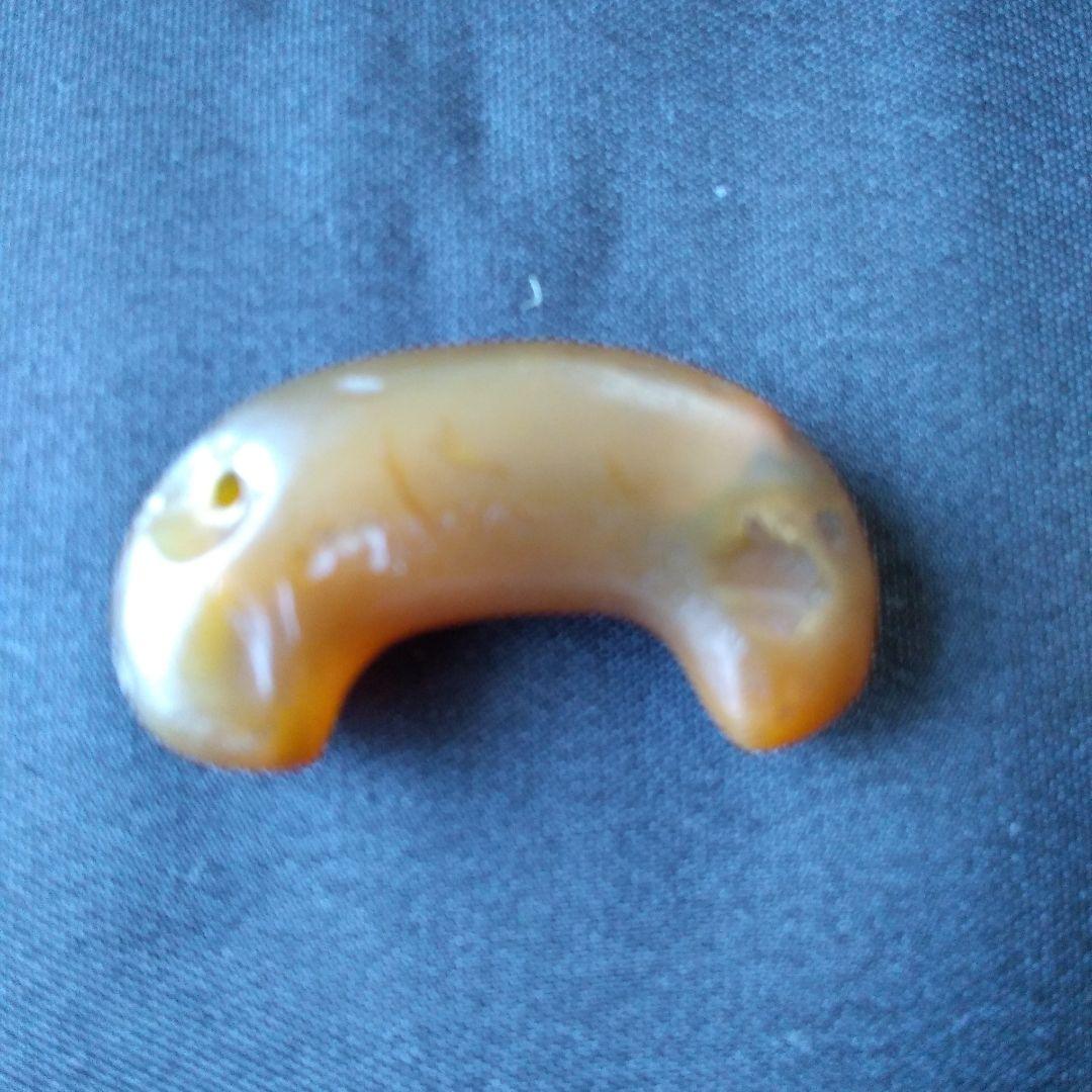 瑪瑙勾玉　メノウまがたま　古代装身具　古代美術　古墳時代　糸魚川ヒスイ勾玉