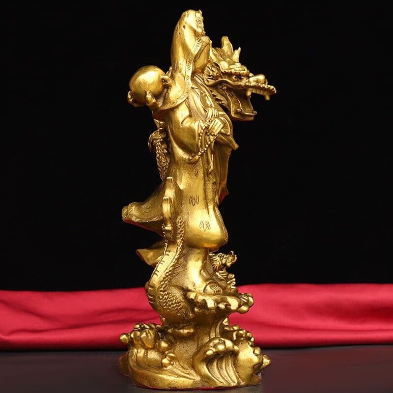 地蔵 菩薩 騎龍観音 銅製 仏像 彫刻 置物 開運 風水