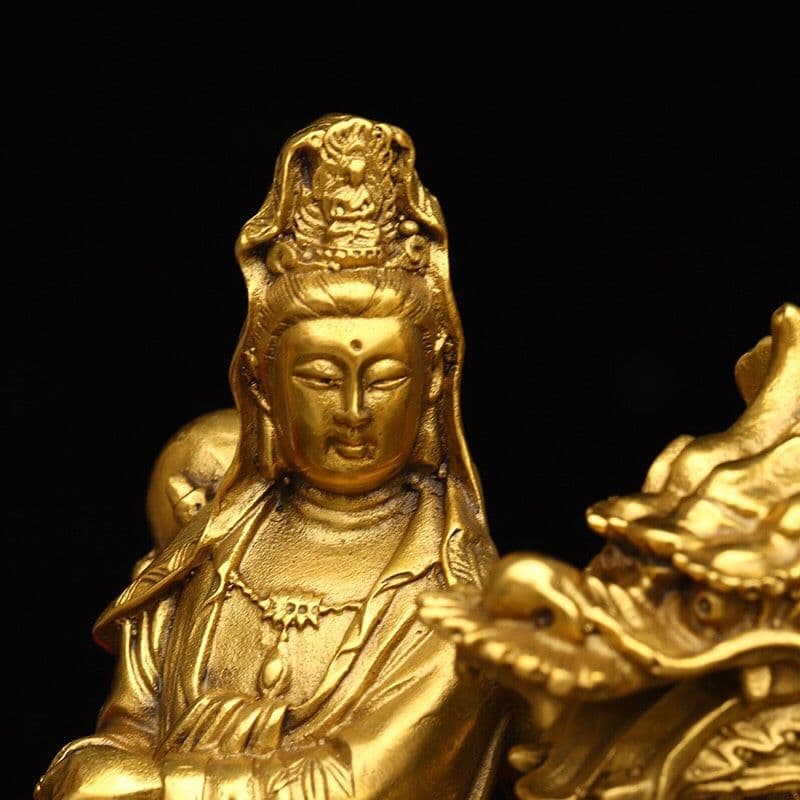 地蔵 菩薩 騎龍観音 銅製 仏像 彫刻 置物 開運 風水