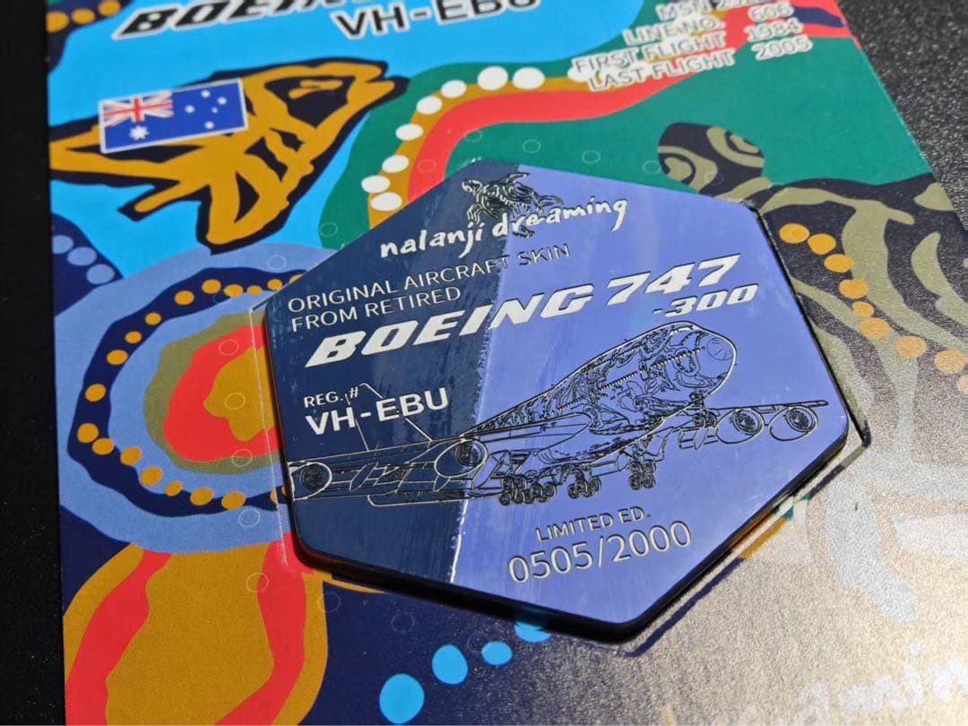 カンタス航空 Airlinertags B747-300 六角形カット