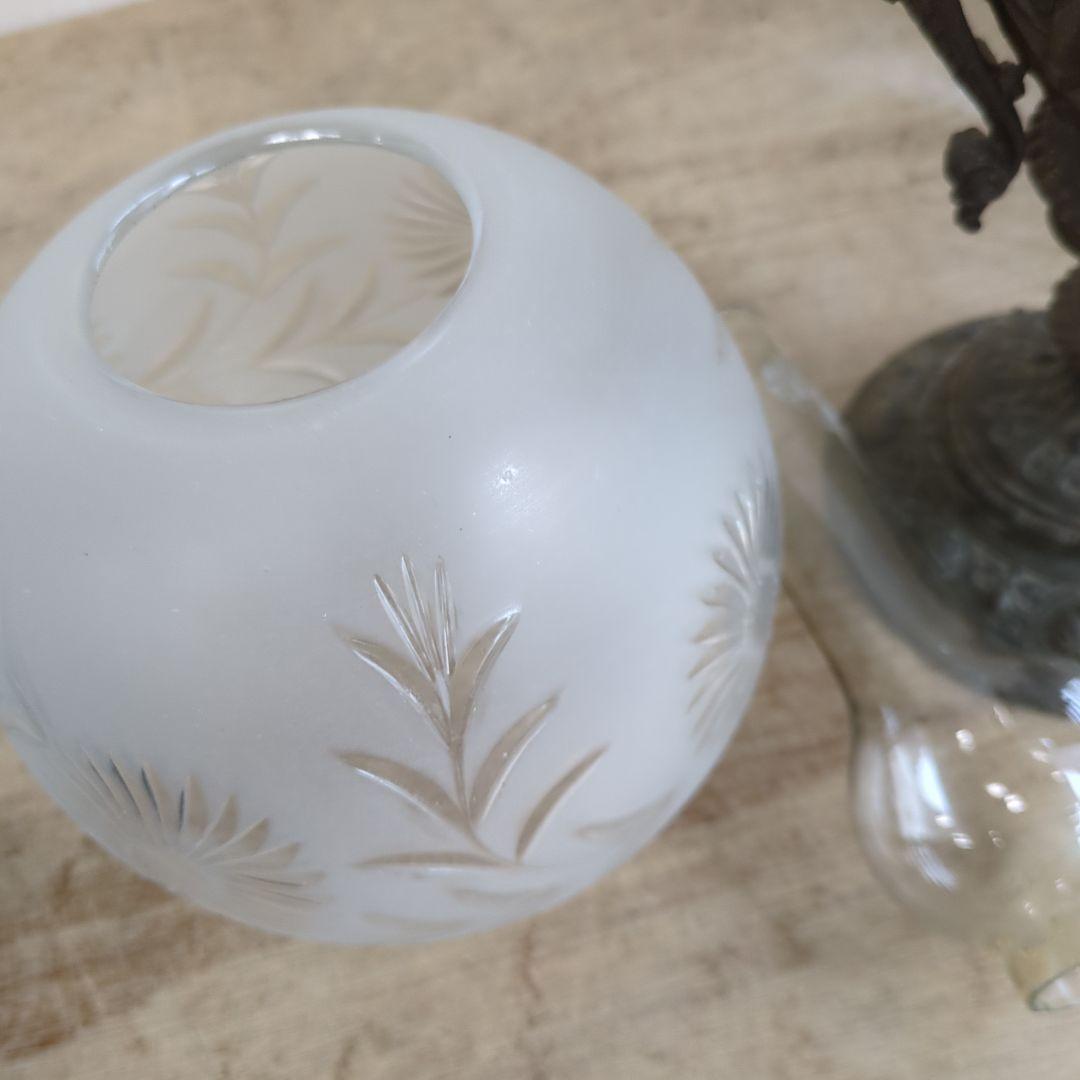 アンティーク　ランプ　ガラス　オブジェ　骨董　アルコールランプ　ディスプレイ　灯