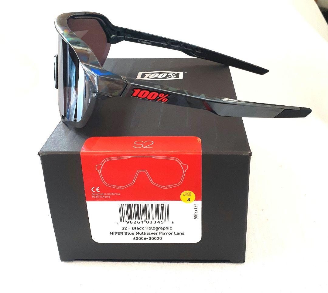 100% S2 ブラックホログラフィック ワンハンドレッド サングラス