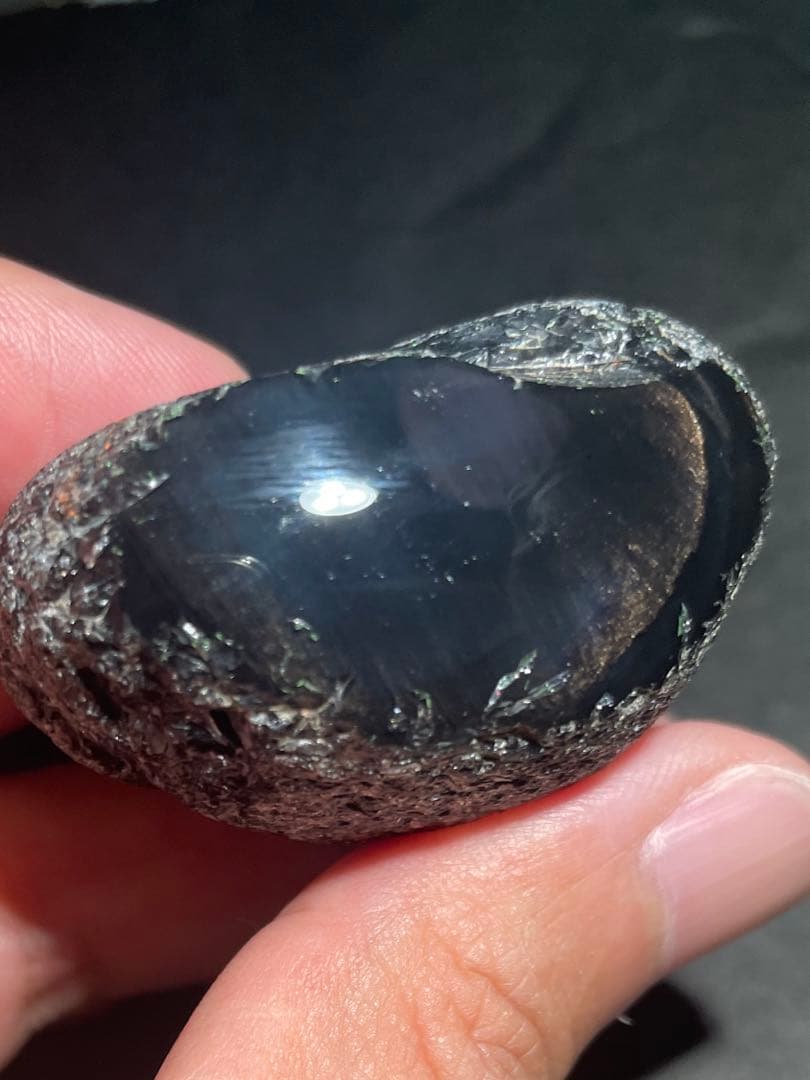 研磨品　十勝石玲瓏　特選6個セット　レインボーオブシディアン