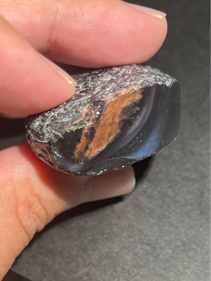 研磨品　十勝石玲瓏　特選6個セット　レインボーオブシディアン