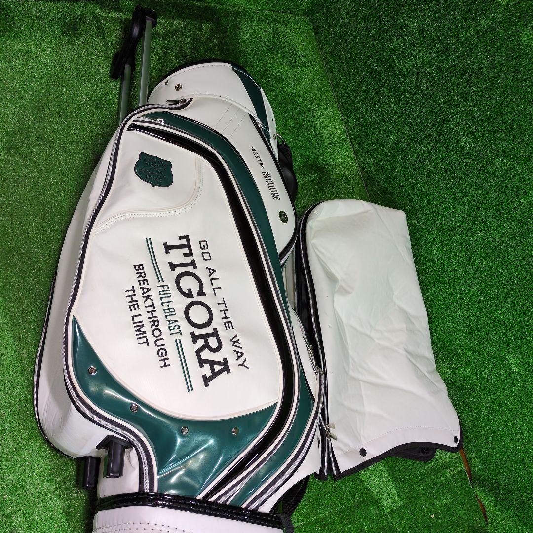 【超美品】TIGORA　キャスター付キャディバッグ　フードカバー付