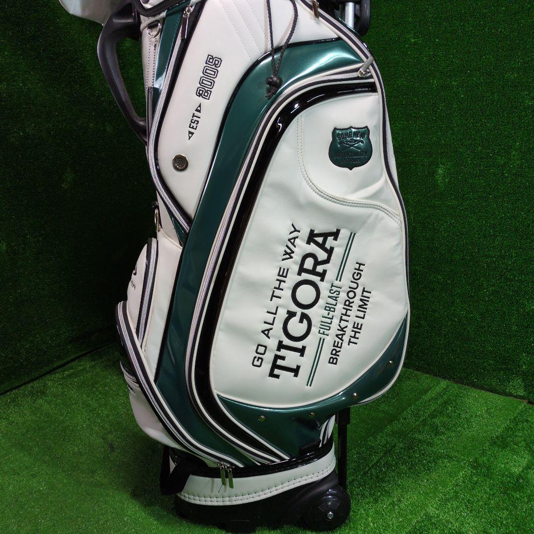 【超美品】TIGORA　キャスター付キャディバッグ　フードカバー付
