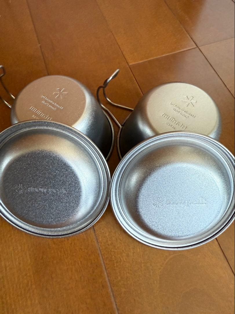 スノーピーク 深型チタンシェラカップ 蓋付き ステンレスレンゲ セット売り
