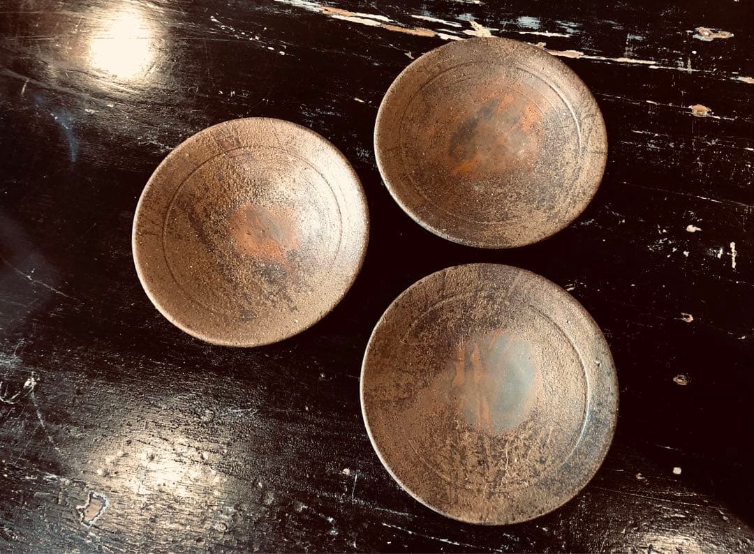 ◆399◆備前焼 藤原和　皿3枚