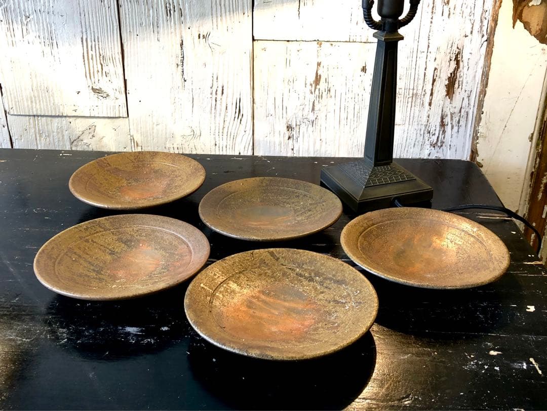 ◆399◆備前焼 藤原和　皿3枚