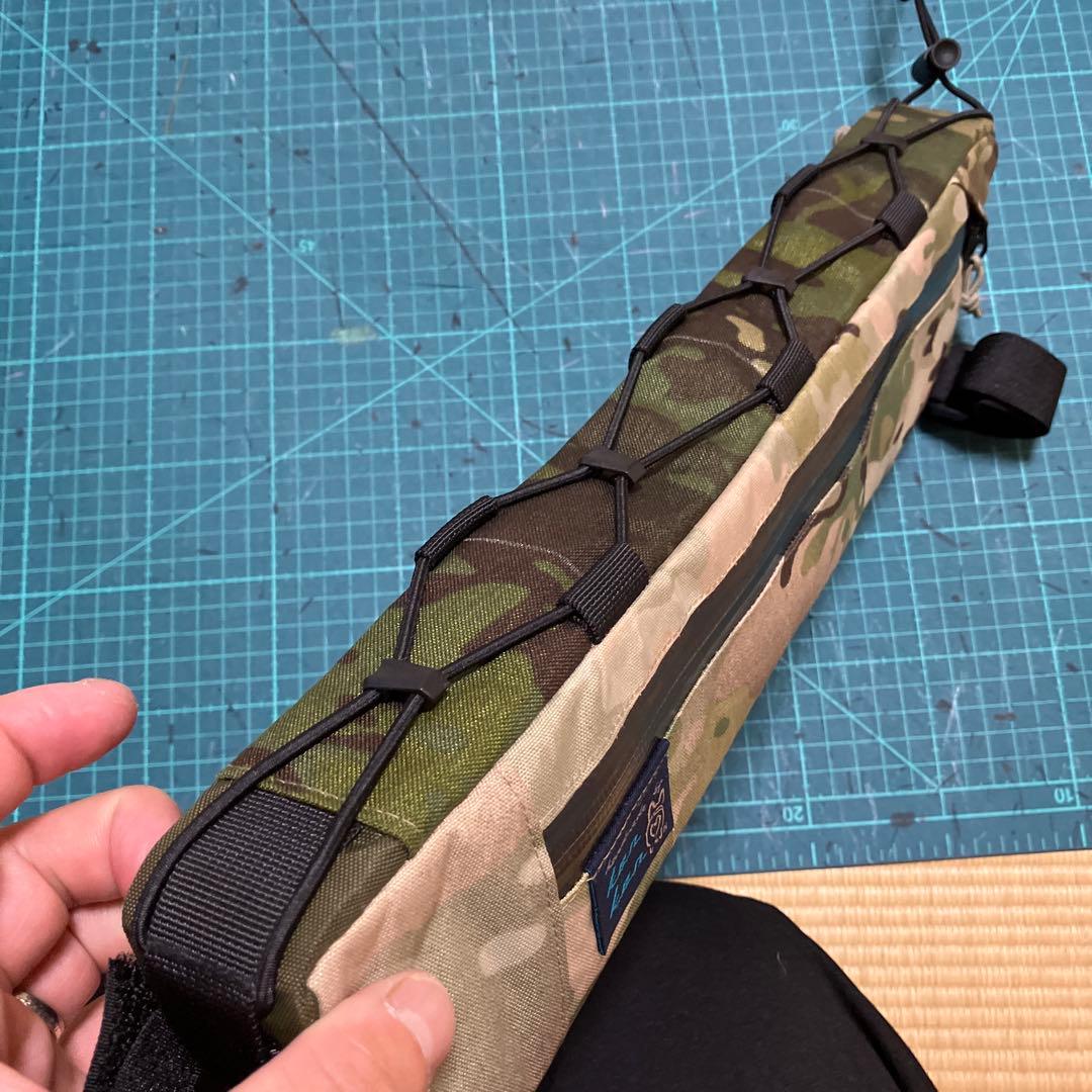 ハンドメイドフレームバッグ　X-PAC マルチカム/トロピック43cm