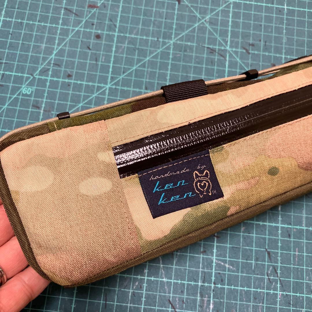 ハンドメイドフレームバッグ　X-PAC マルチカム/トロピック43cm