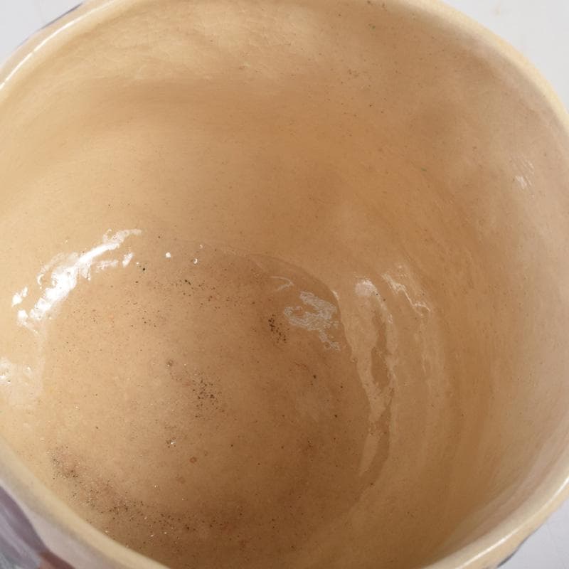 茶道具　啓寿庵　七宝釉薬彩　花文　茶碗　共箱　N　7219