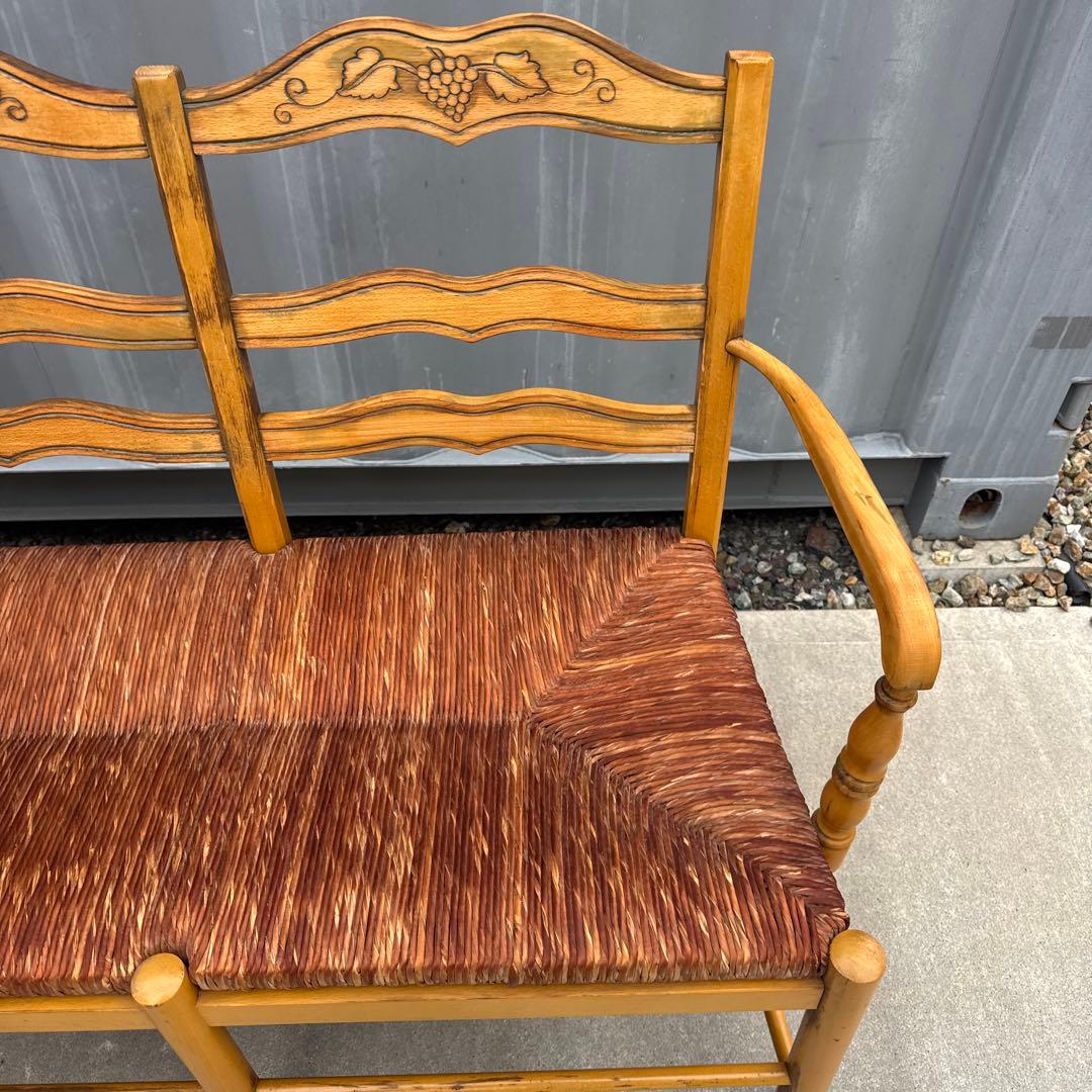 フランスアンティーク ダブルベンチ フレンチシャビー ヴィンテージ ブナ材