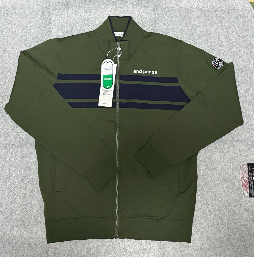 and per se ジップアップ アクティブニットブルゾン LL