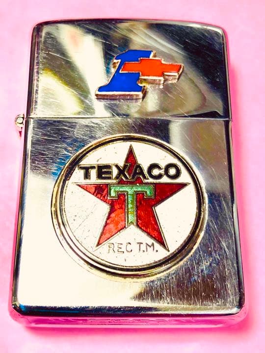 シェビーNO1 &テキサコoil＊1985年ビンテージ＊エナメル七宝ダブルメタル