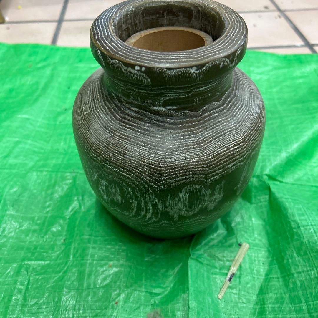 希少　岡山県　蒜山　榎本寛治作　栗の木　花瓶　花器　送料込み　当時40,000円