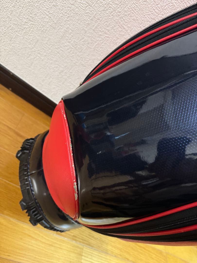   キャディバッグ レッド　新品ネームプレート付