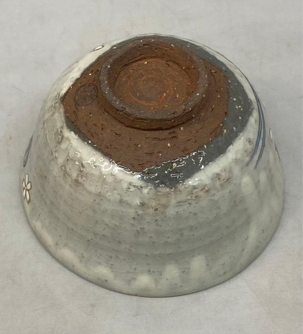 B202b  「雲錦流水 茶碗」京泉作　共布共箱　京東山　日吉窯　桜・紅葉・流水