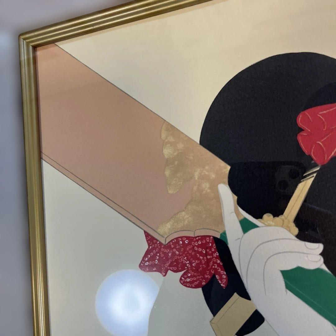 伊東　深水「羽子」リルトグラフ版画 横69センチ✖️縦66センチ厚み5センチ