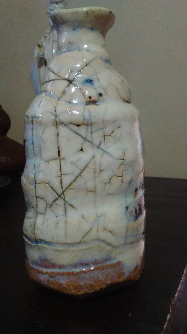 萩焼　永地博正　徳利　共箱・共布・未使用