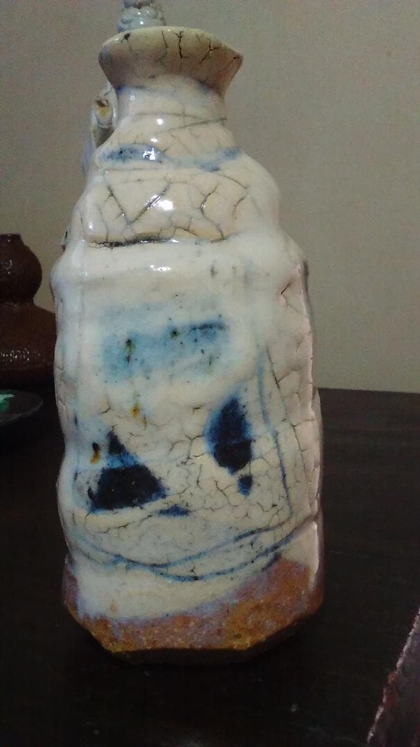 萩焼　永地博正　徳利　共箱・共布・未使用