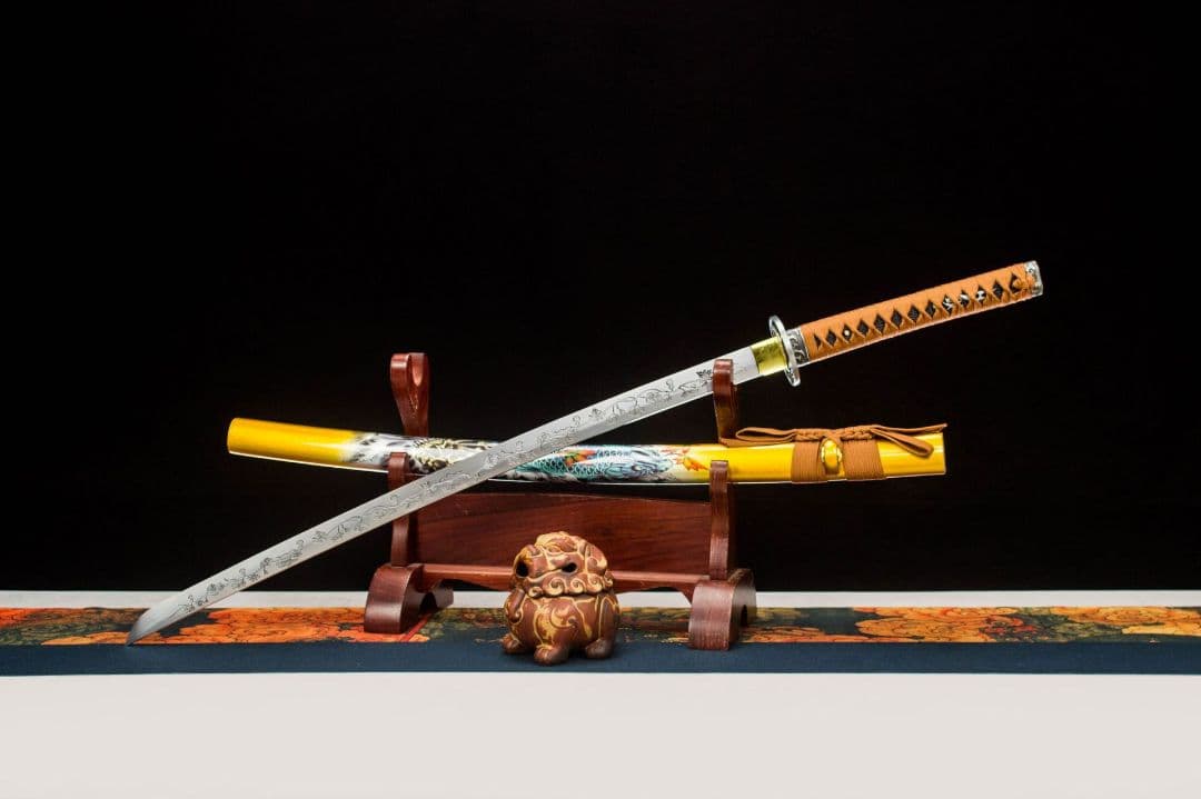 1057-武具 刀装具 日本刀　模造刀 居合刀 武士道 武蔵 鑑賞用 手鍛造打