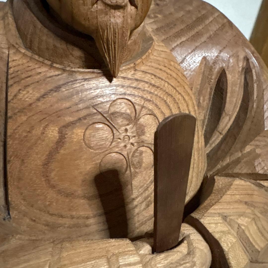 菅公　菅原道真　木彫り　彫刻　工芸品　芸術　置物　オブジェ　骨董品　天神様　仏閣