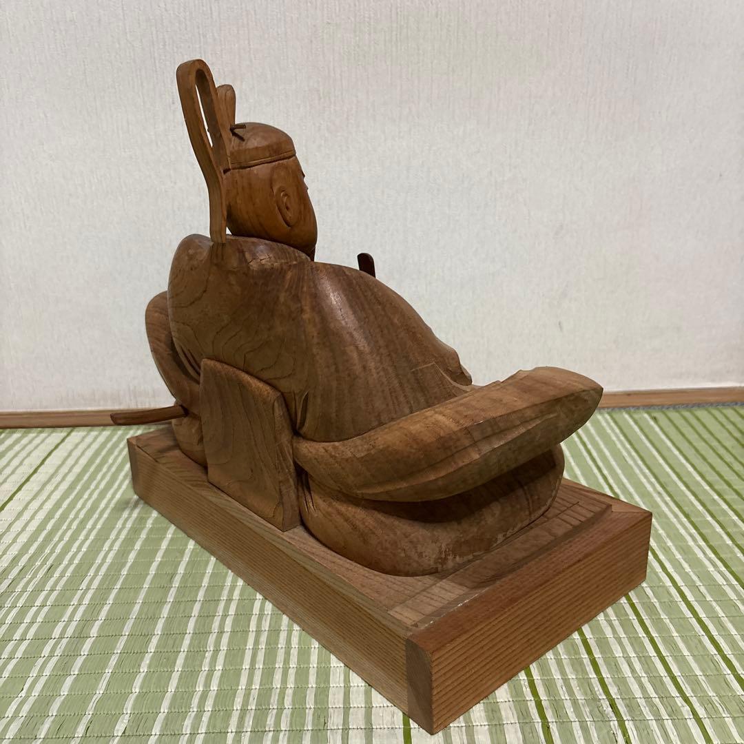 菅公　菅原道真　木彫り　彫刻　工芸品　芸術　置物　オブジェ　骨董品　天神様　仏閣