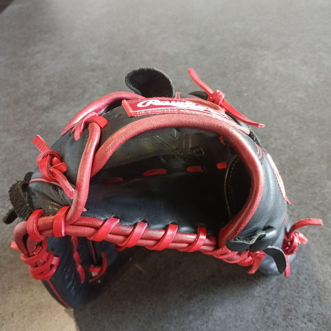 Rawlings 軟式グローブ 黒/赤 大人用　ピッチャー用