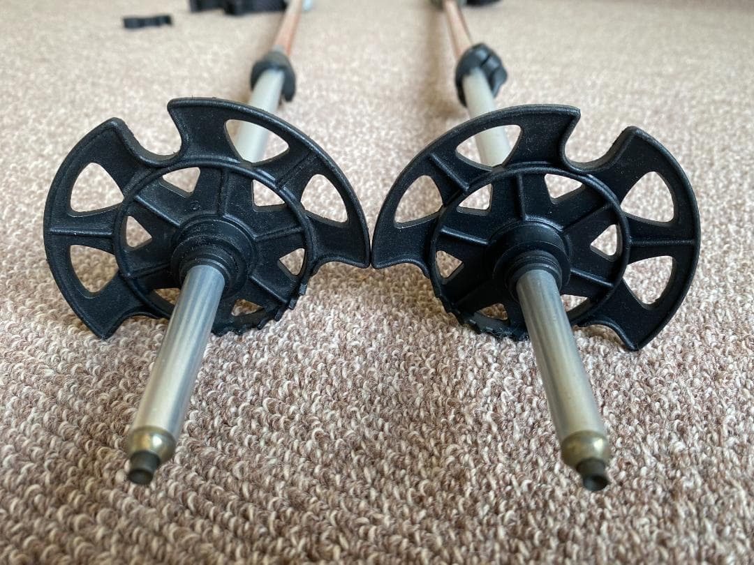  スキー用ストック オレンジシルバー バックカントリー