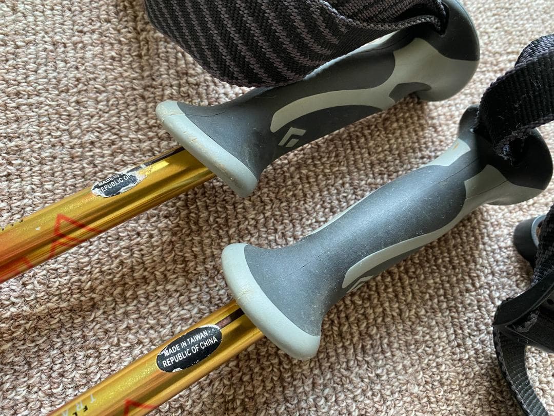  スキー用ストック オレンジシルバー バックカントリー