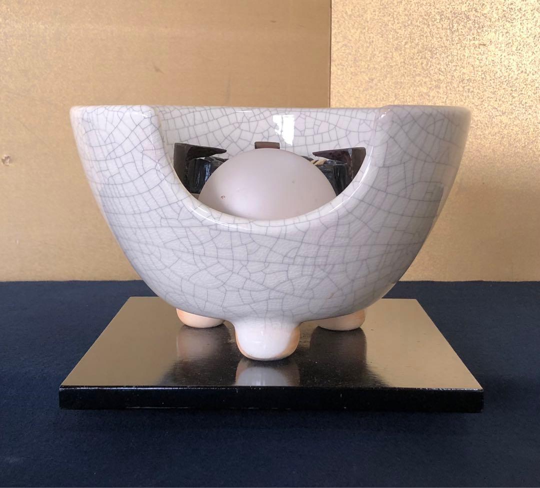 《R》茶道具 野々田式 風炉型電熱器 白さつまB 元箱　260114き3